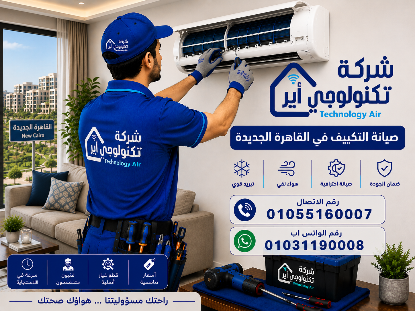 صيانة تكييفات القاهرة الجديدة والرحاب